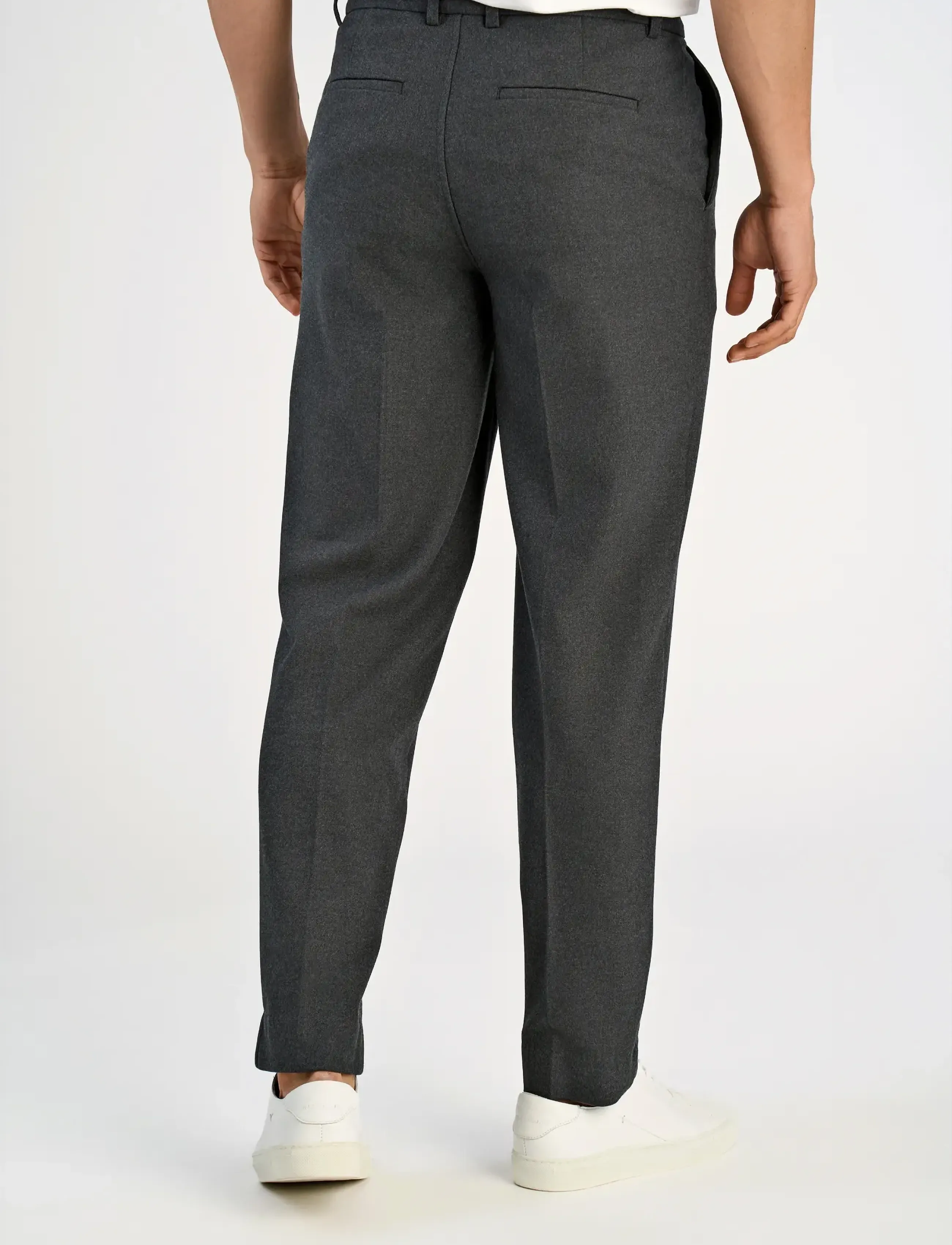 Lindbergh - Superflex brushed melange pants - habitbukser - dk grey mel - 3