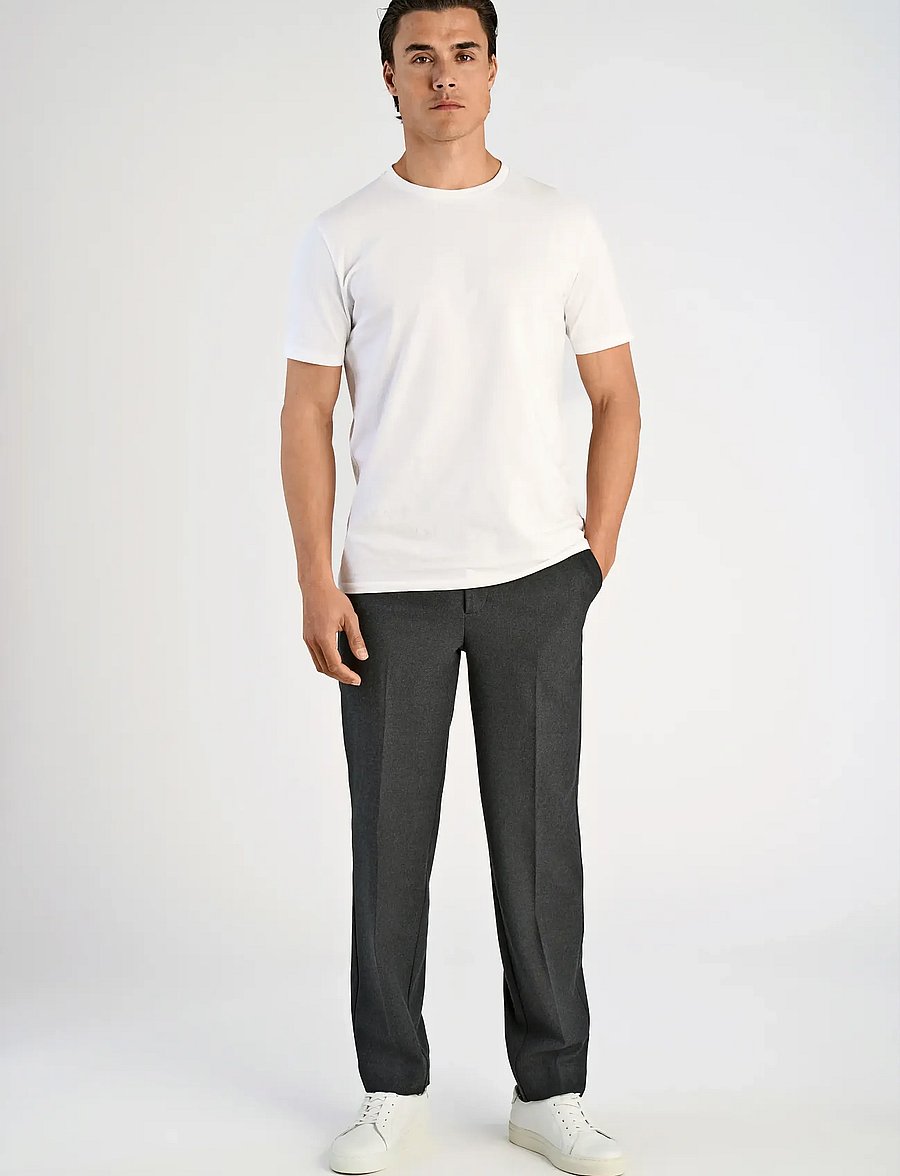 Lindbergh - Superflex brushed melange pants - habitbukser - dk grey mel - 4
