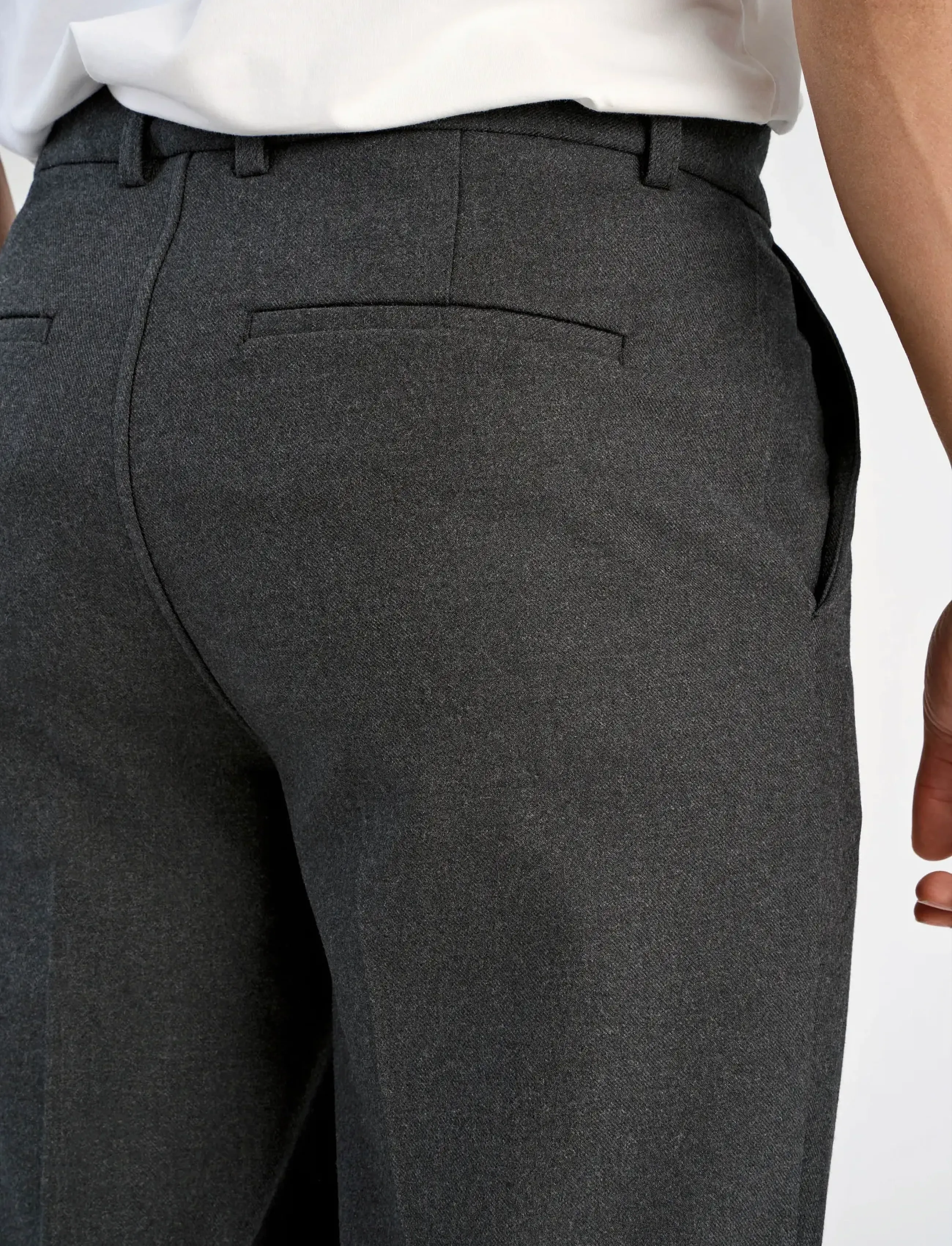 Lindbergh - Superflex brushed melange pants - habitbukser - dk grey mel - 5
