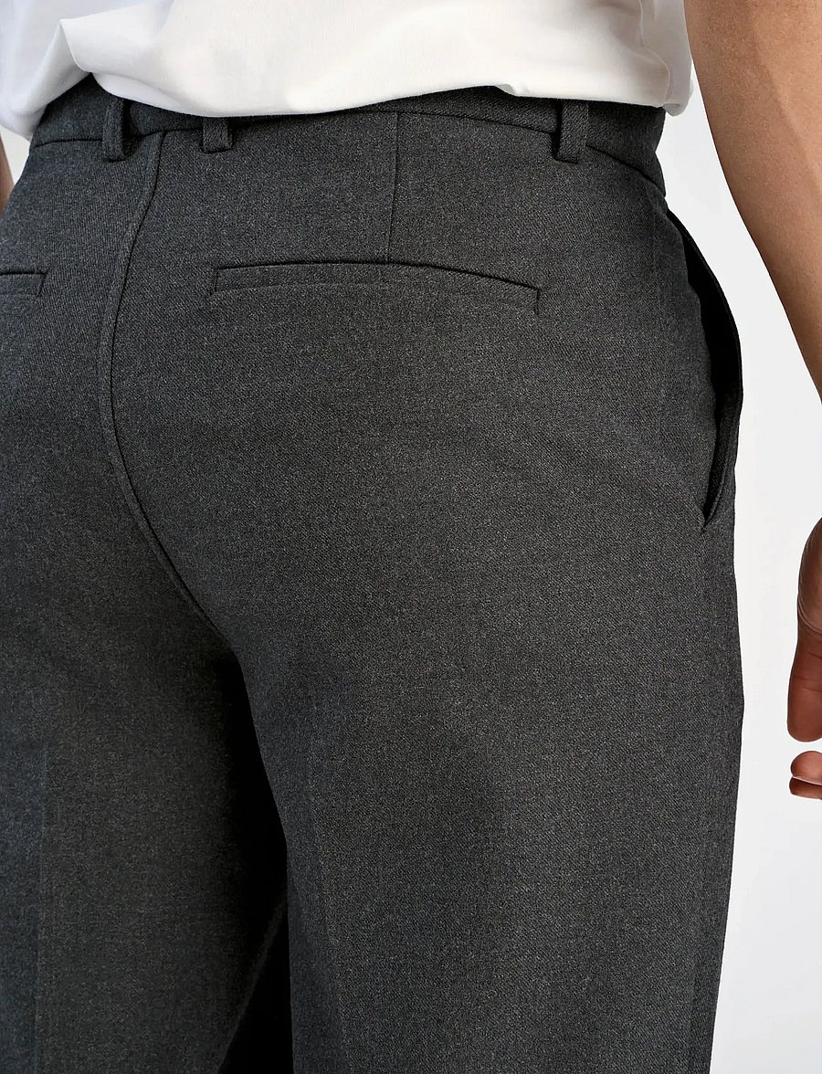 Lindbergh - Superflex brushed melange pants - habitbukser - dk grey mel - 5