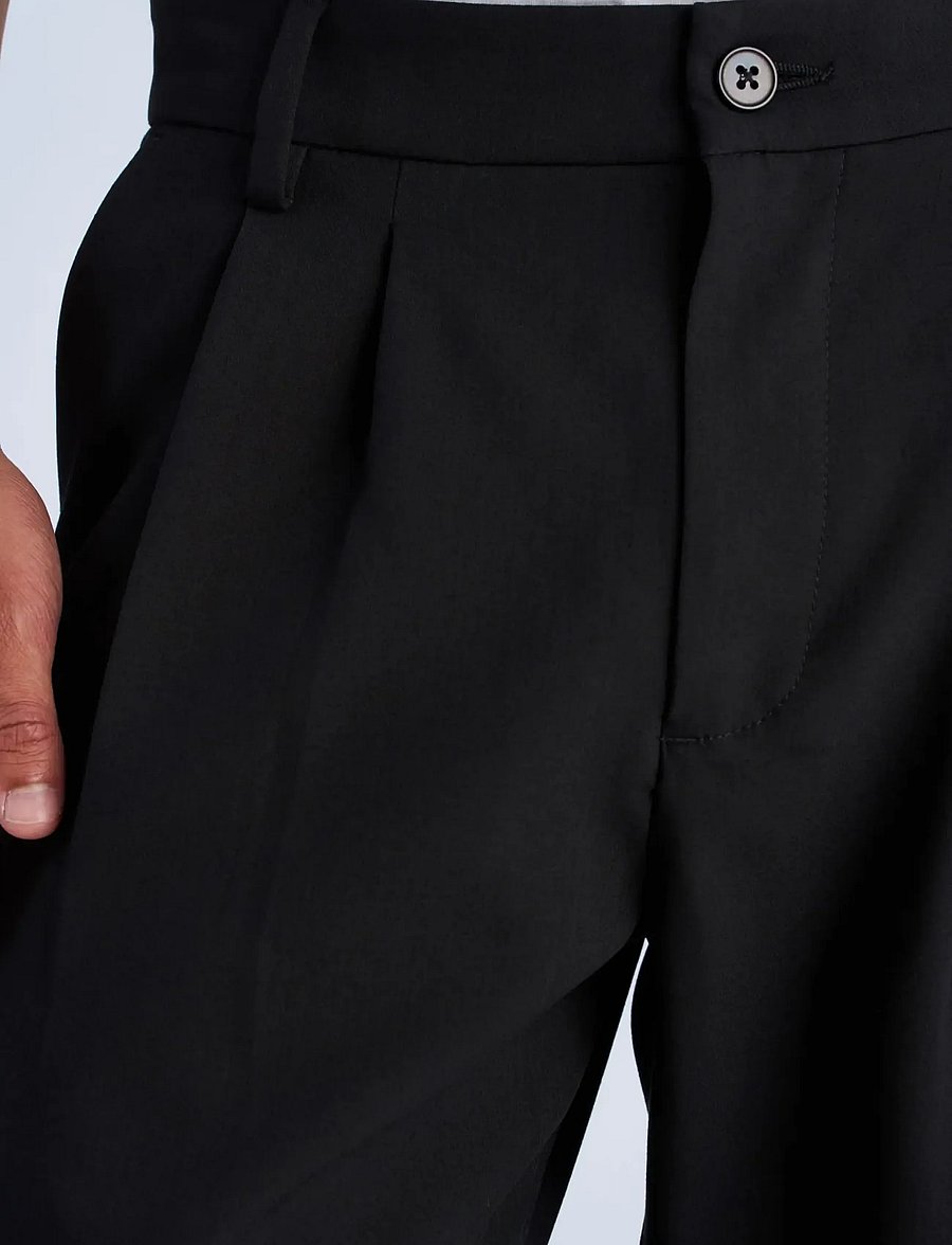 Lindbergh - Superflex double pleated pants - kostymbyxor - black - 5