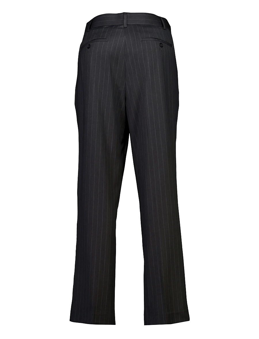 Lindbergh - Striped pleated wide fit pants - suit trousers - dk grey mel - 3