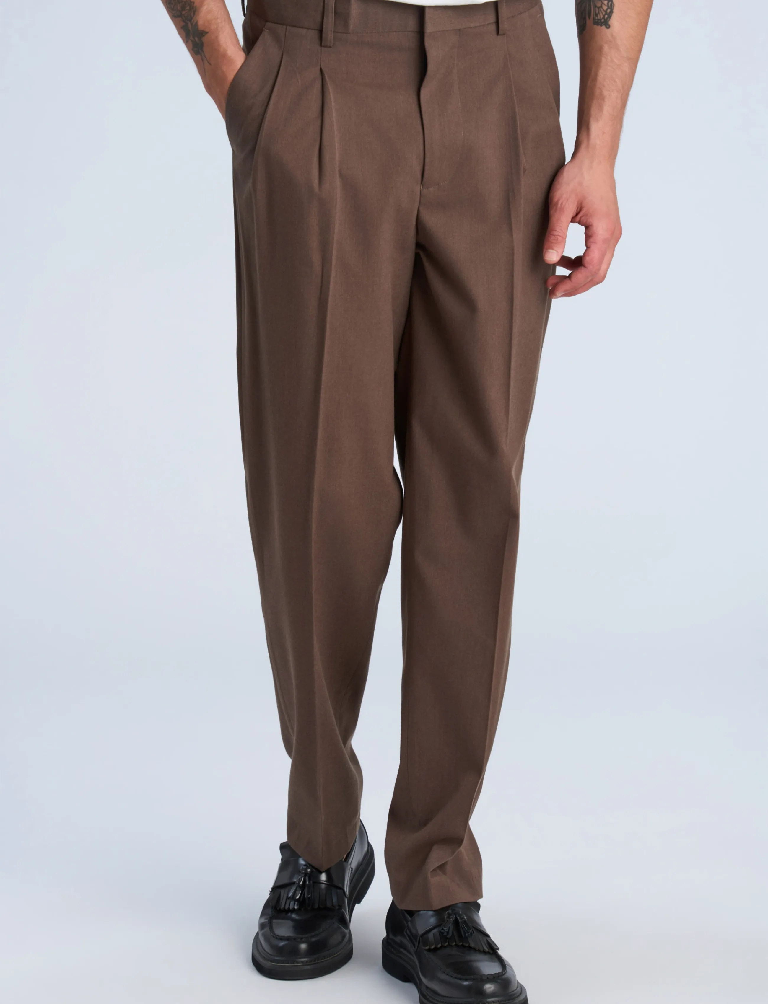 Lindbergh Lt Brushed Pleated Pants casual byxor herr – bild 2