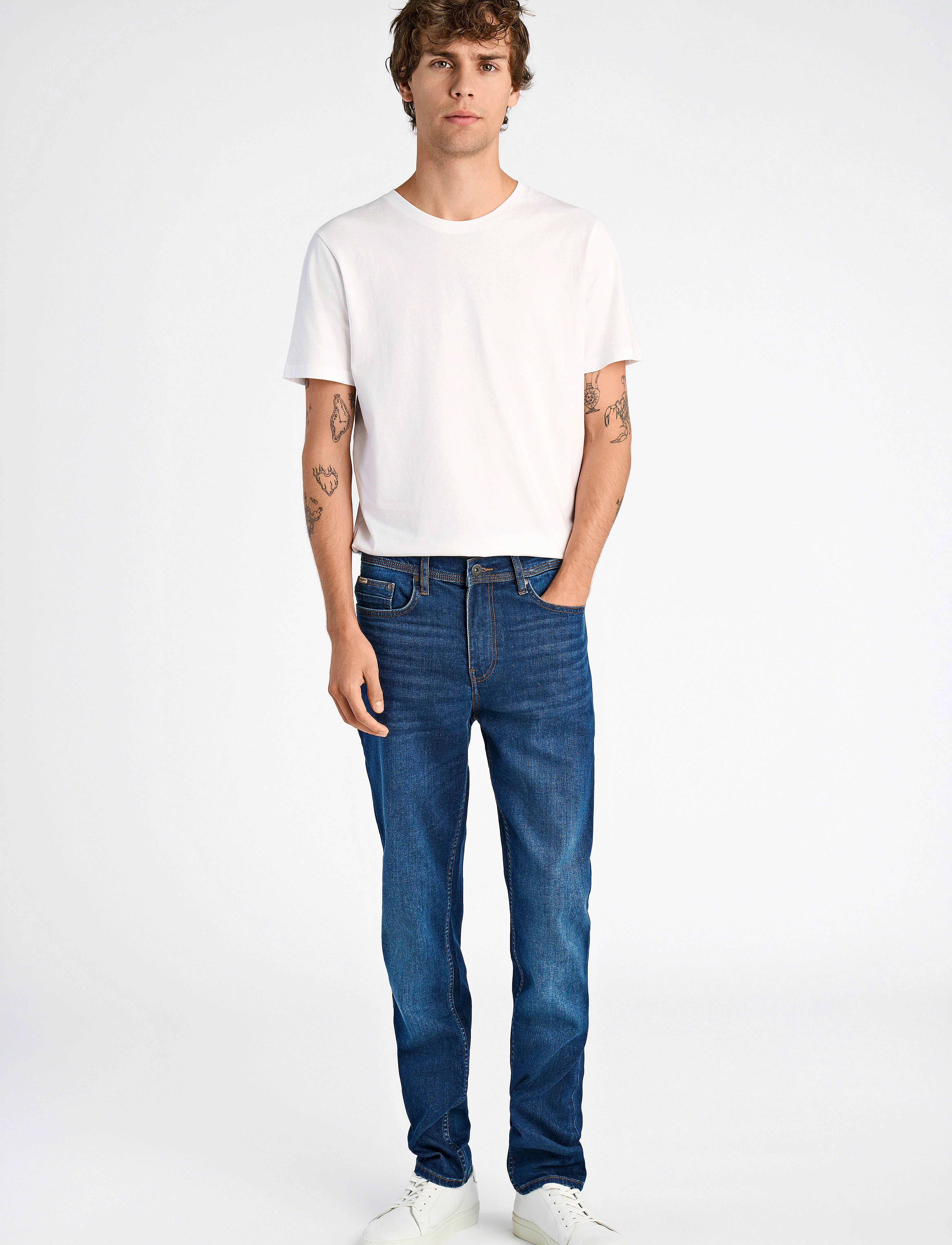 Lindbergh - 5-pocket jeans tapered fit - bukser & jeans - clear blue - 0