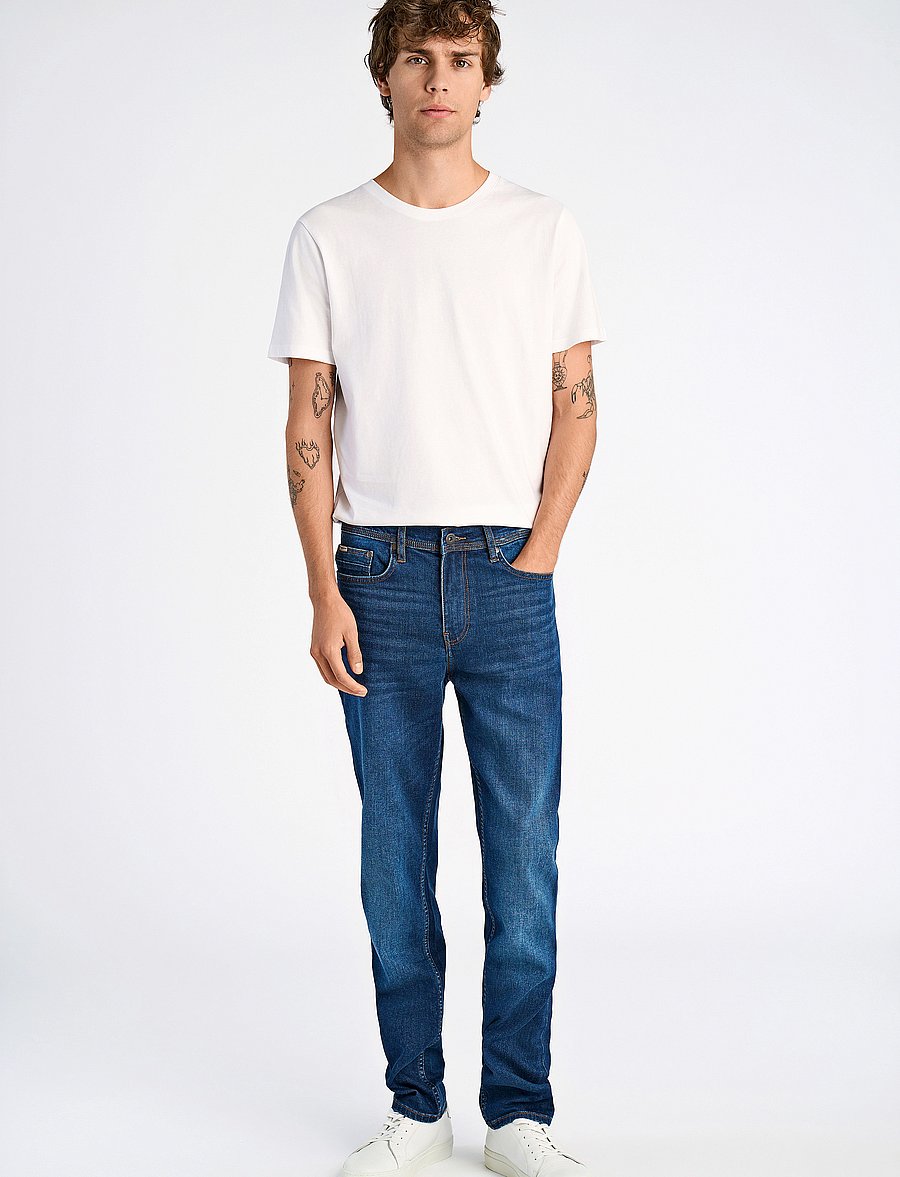 Lindbergh - 5-pocket jeans tapered fit - tapered jeans - clear blue - 0