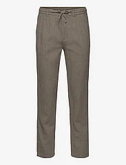 Lindbergh - Linen blend herringbone pants - linen trousers - army - 0