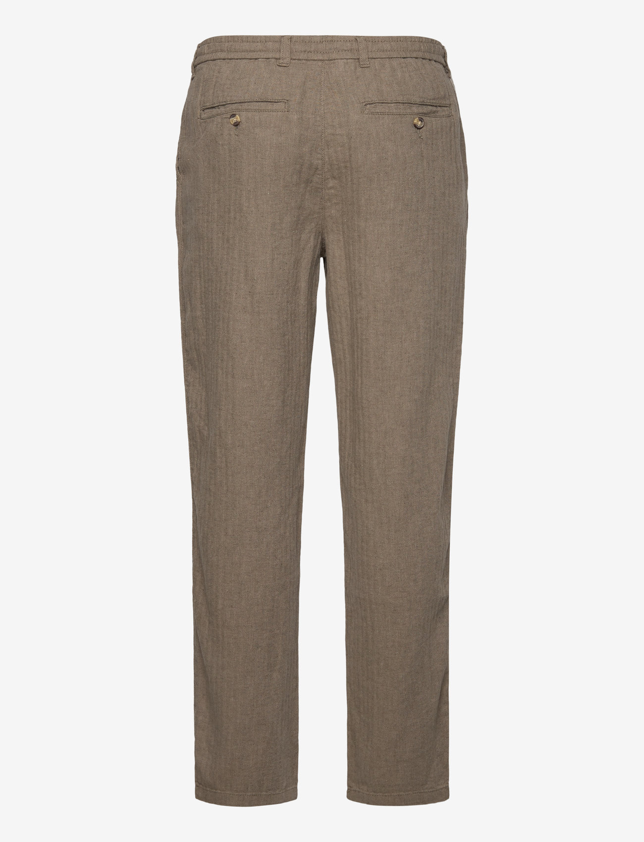 Lindbergh - Linen blend herringbone pants - leinenhosen - army - 1