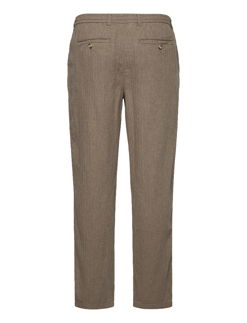 Lindbergh - Linen blend herringbone pants - leinenhosen - army - 1