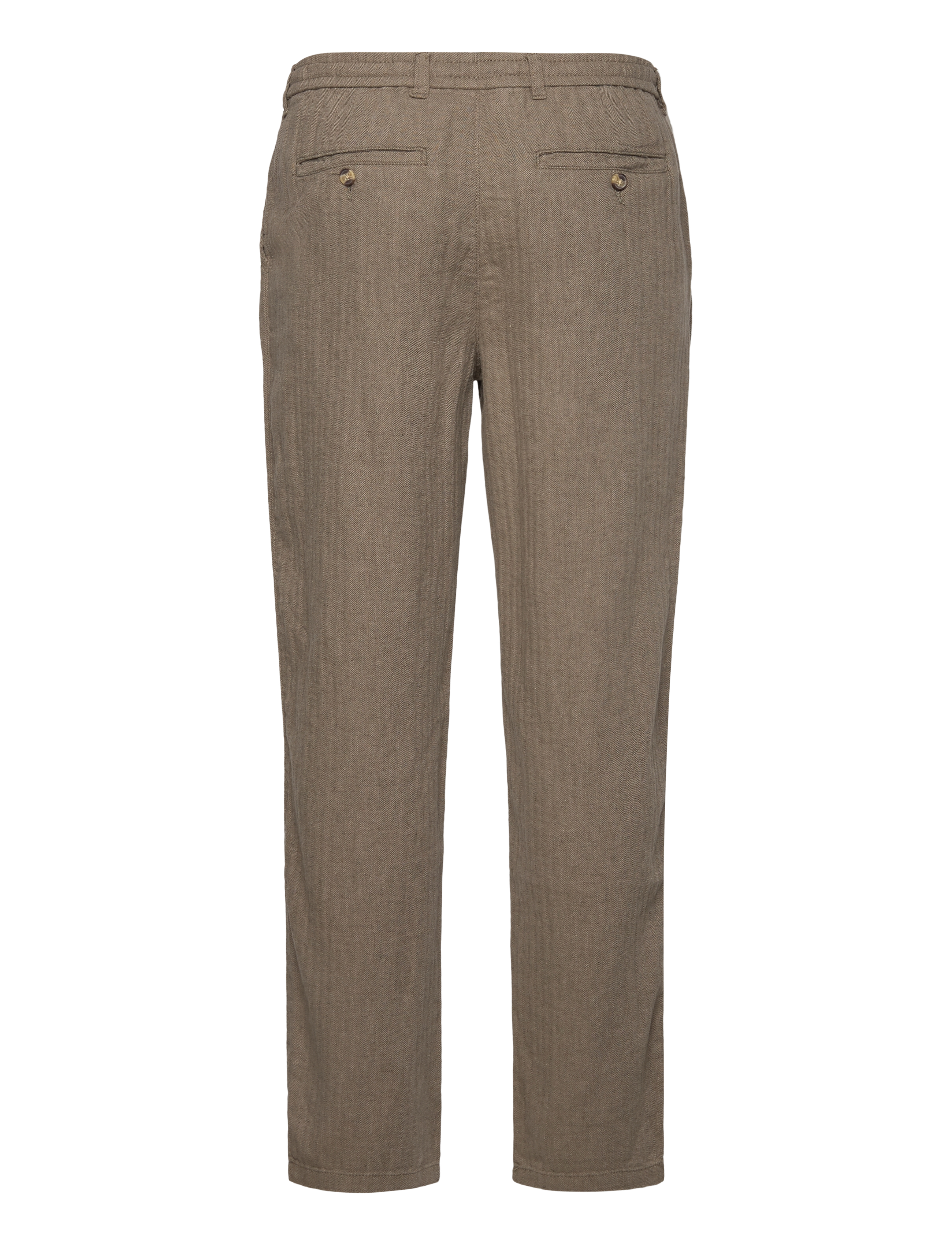 Lindbergh - Linen blend herringbone pants - linnebyxor - army - 2