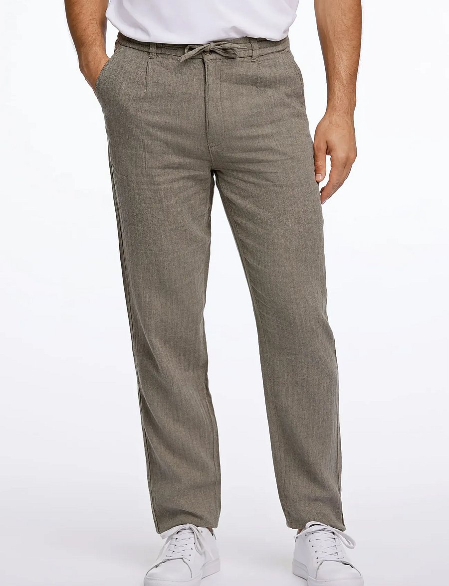 Lindbergh - Linen blend herringbone pants - linased püksid - army - 3