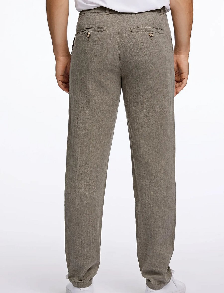 Lindbergh - Linen blend herringbone pants - linased püksid - army - 4