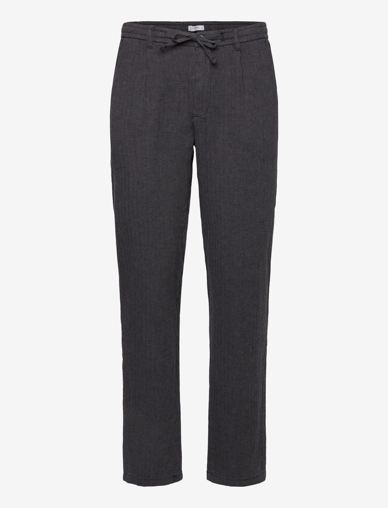 Lindbergh - Linen blend herringbone pants - pellavahousut - black - 0
