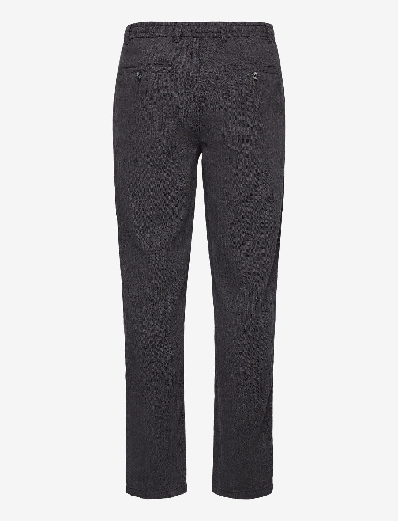 Lindbergh - Linen blend herringbone pants - pellavahousut - black - 1