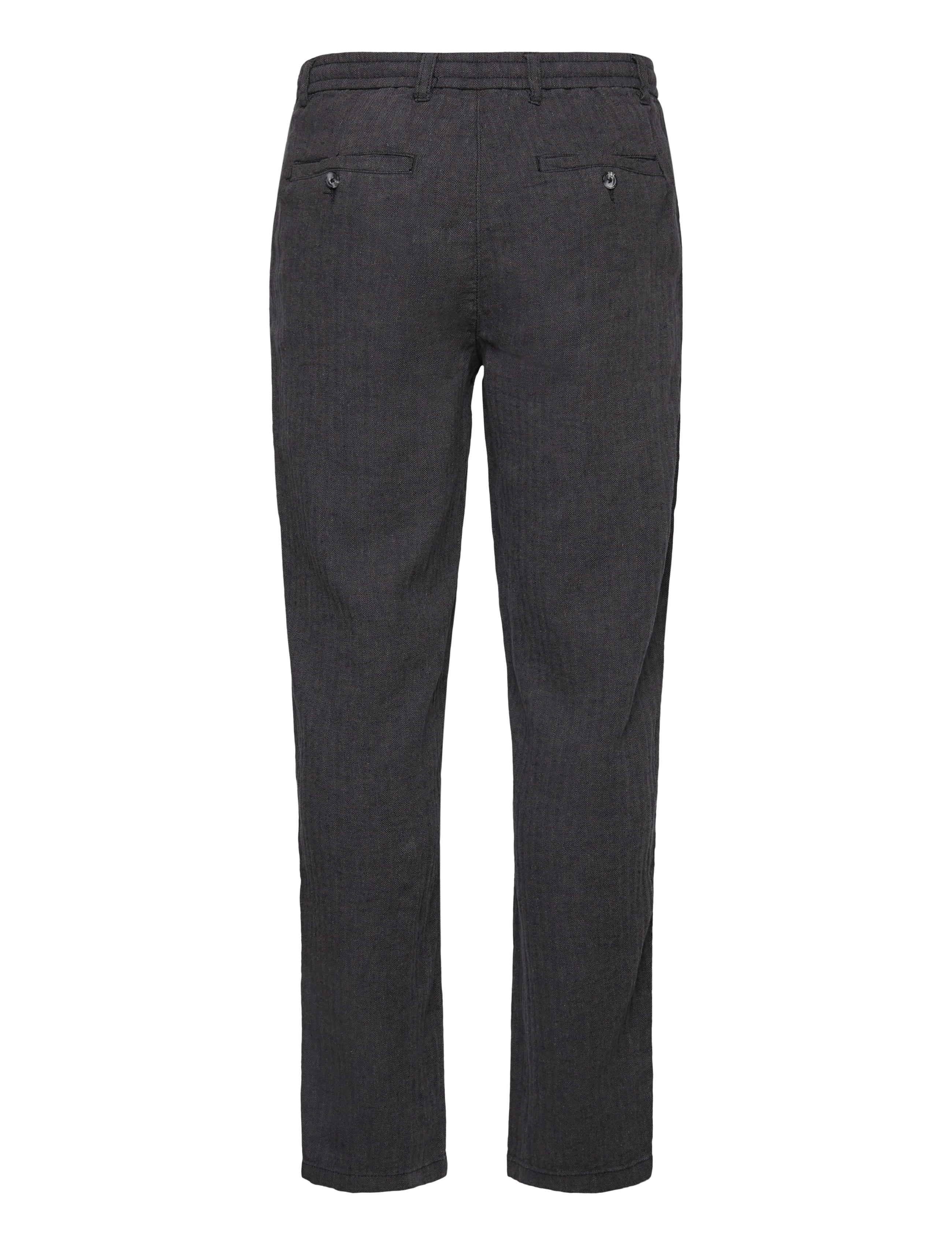 Lindbergh - Linen blend herringbone pants - linen trousers - black - 2