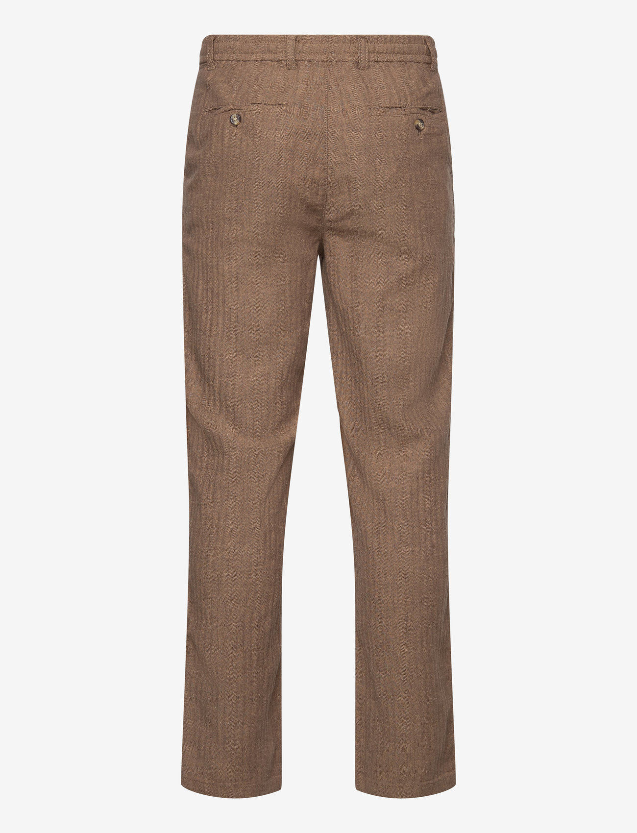 Lindbergh - Linen blend herringbone pants - linnebyxor - dk stone - 1