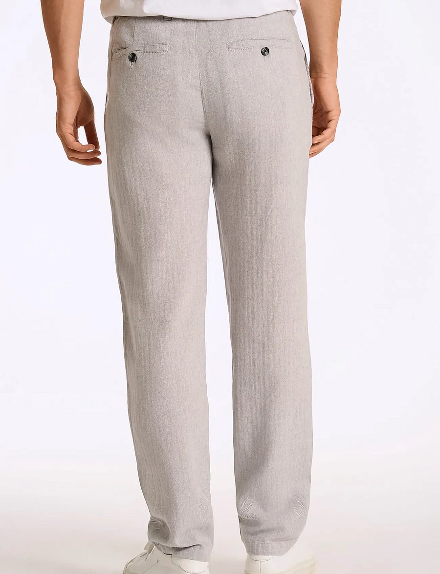 Lindbergh - Linen blend herringbone pants - linased püksid - grey - 4