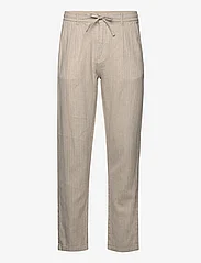 Lindbergh - Linen blend herringbone pants - linen trousers - lt stone - 0