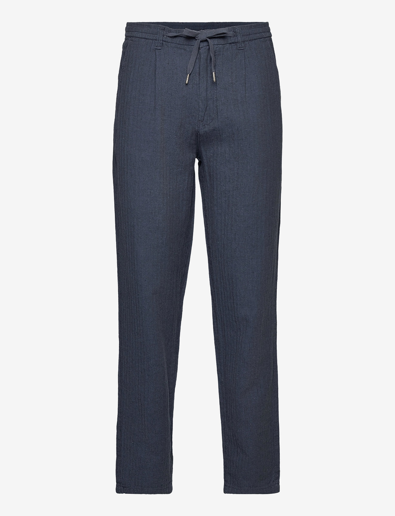Lindbergh - Linen blend herringbone pants - linen trousers - navy - 0