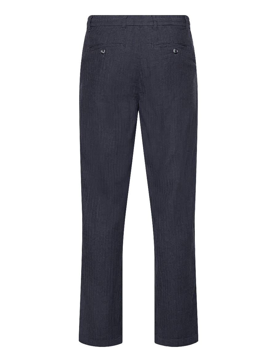 Lindbergh - Linen blend herringbone pants - leinenhosen - navy - 2