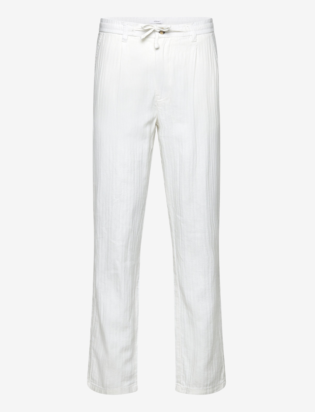 Lindbergh - Linen blend herringbone pants - hørbukser - optical white - 1