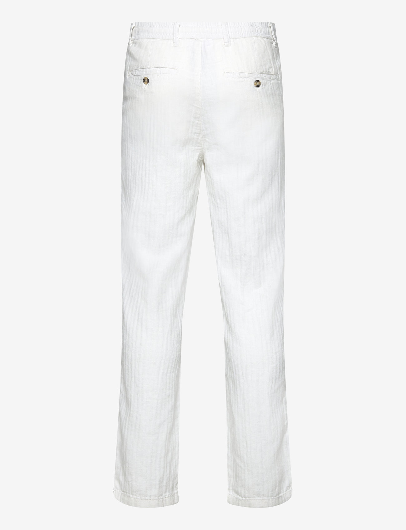 Lindbergh - Linen blend herringbone pants - hørbukser - optical white - 2