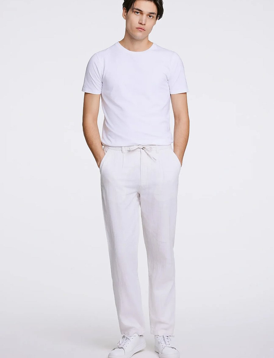 Lindbergh - Linen blend herringbone pants - linased püksid - optical white - 0