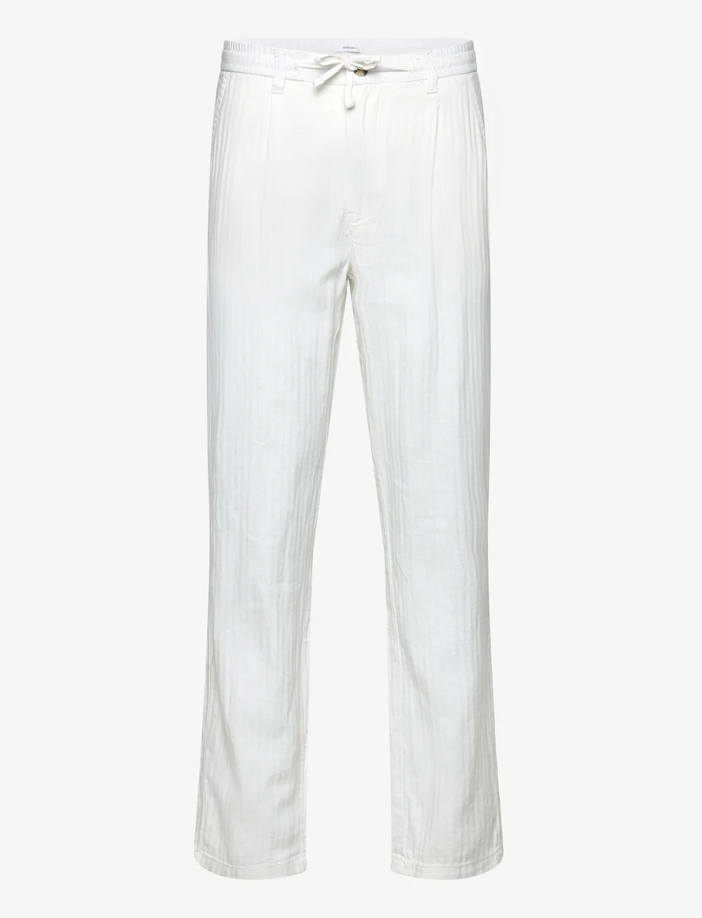 Lindbergh - Linen blend herringbone pants - hørbukser - optical white - 0