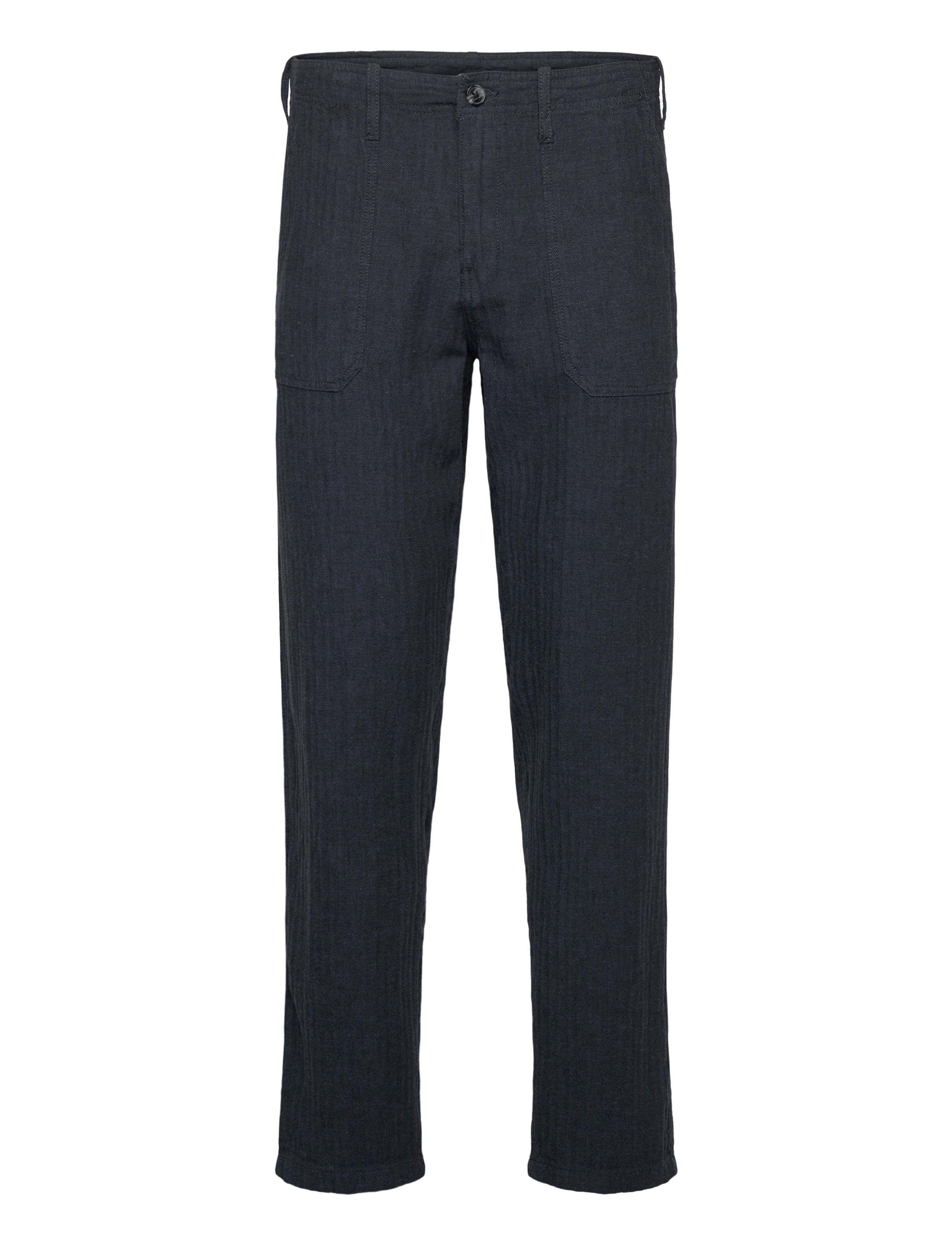 Lindbergh Linen blend herringbone pantsLinen blend herringbone pants - Bukser - NAVY / navy