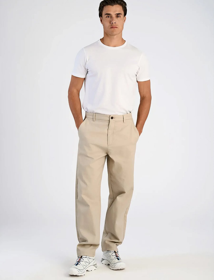 Lindbergh - Wide fit twill pants - chinos - lt stone - 3