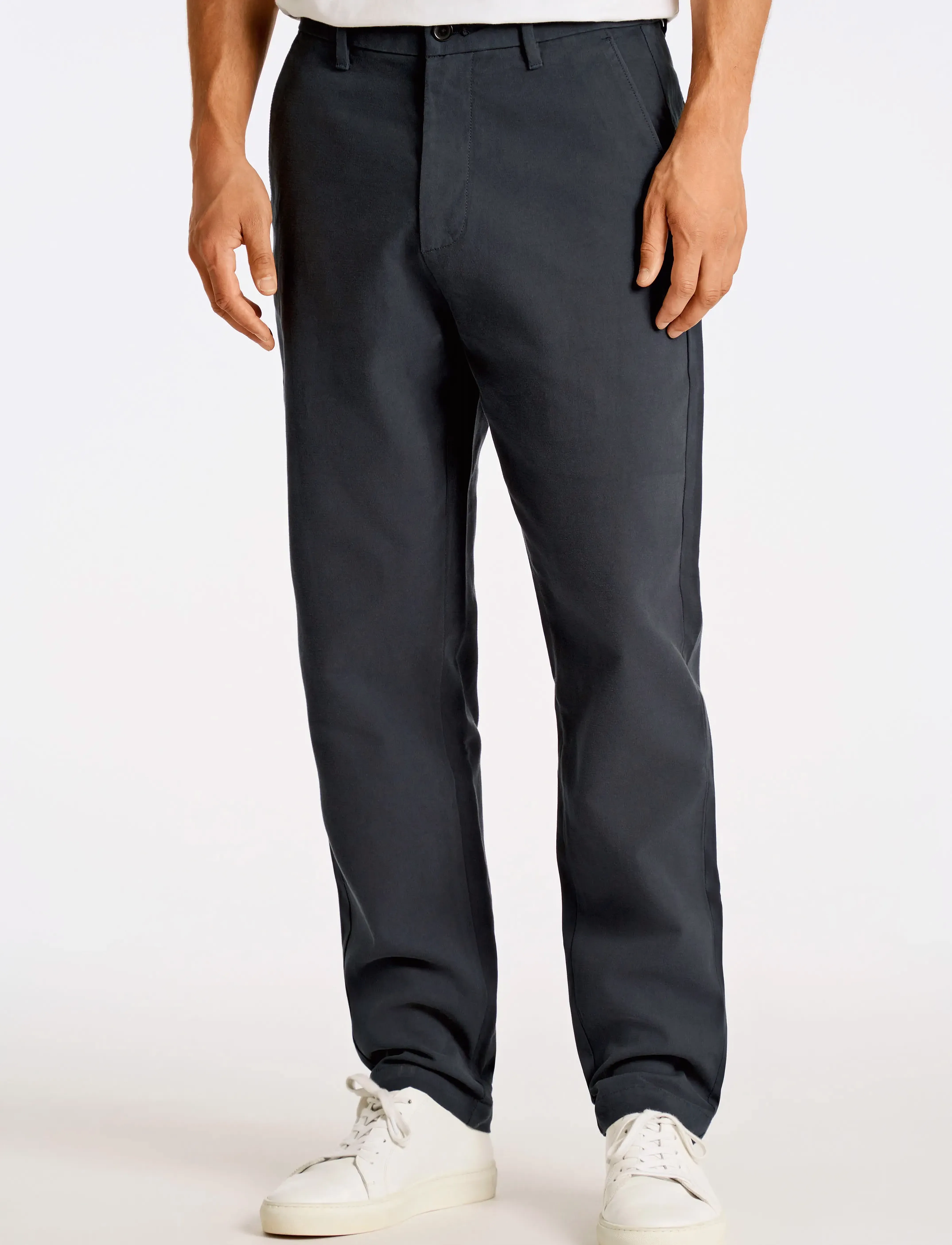 Lindbergh Wide Fit Twill Pants, Mænd, Vide Bukser, Navy, Str: XXL
