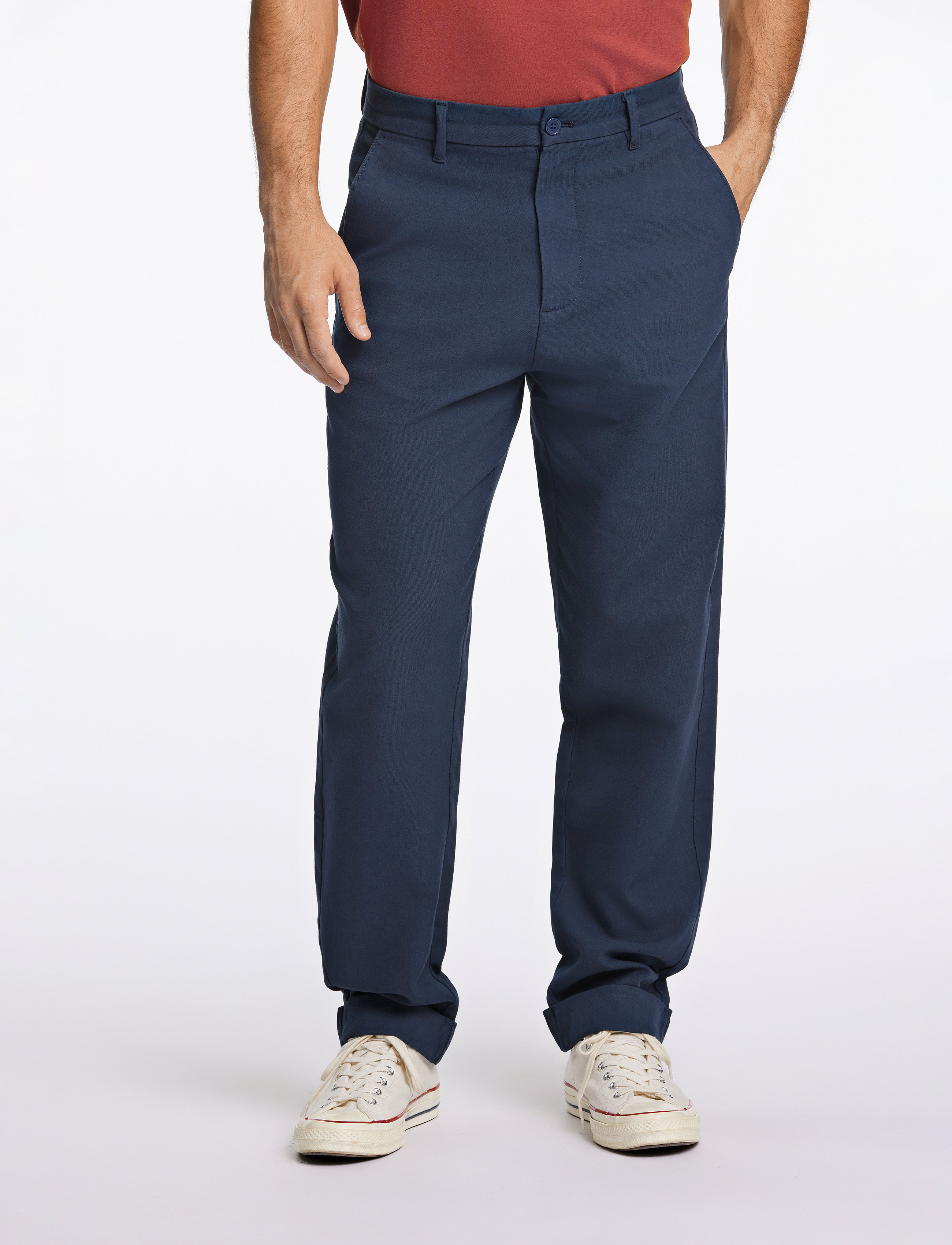 Lindbergh - Wide fit twill pants - chinos - navy - 3