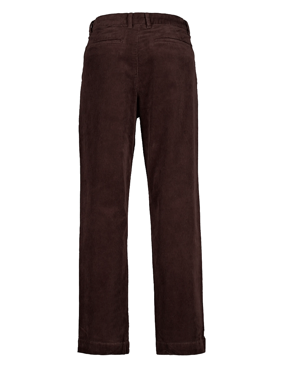 Lindbergh - Wide fit corduroy pants - chinos - dk brown - 1