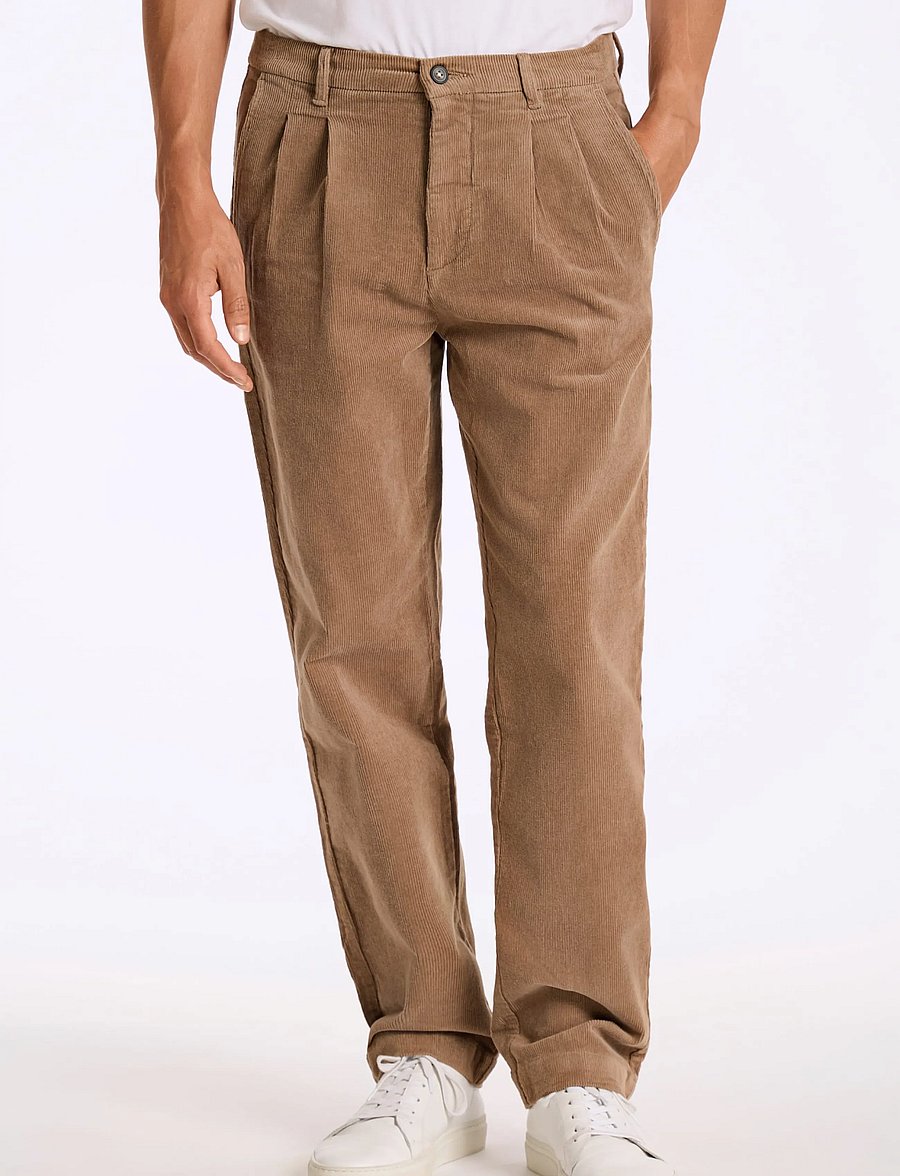 Lindbergh - Wide fit corduroy pants - chinos - lt sand - 3
