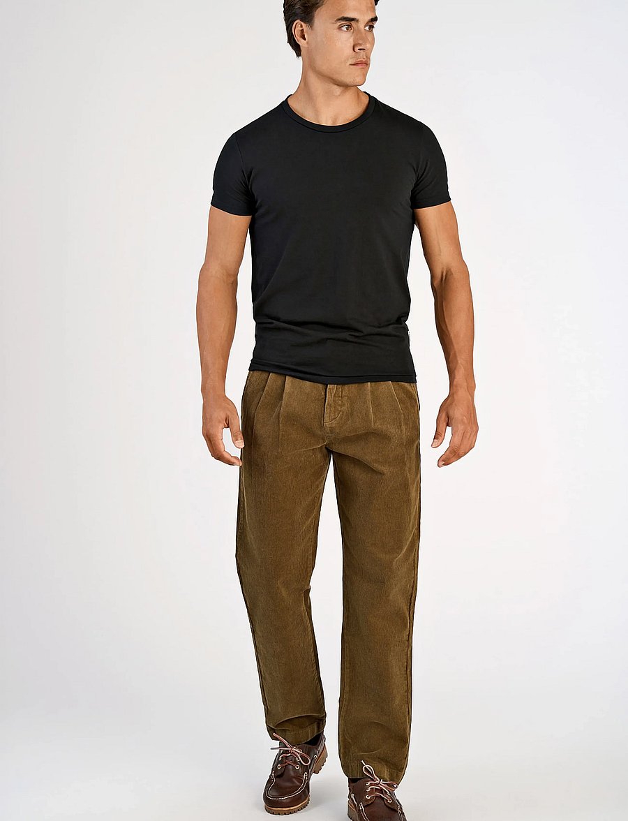 Lindbergh - Wide fit corduroy pants - chinos - sand - 0