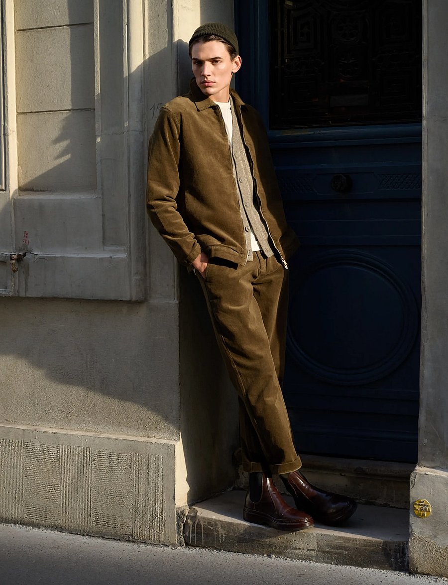 Lindbergh - Wide fit corduroy pants - chinos - sand - 5