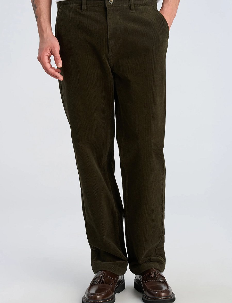 Lindbergh - Superflex corduroy chino pants - chinos - army - 3