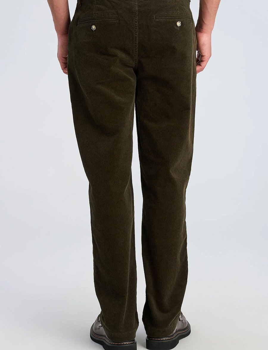 Lindbergh - Superflex corduroy chino pants - chinos - army - 4