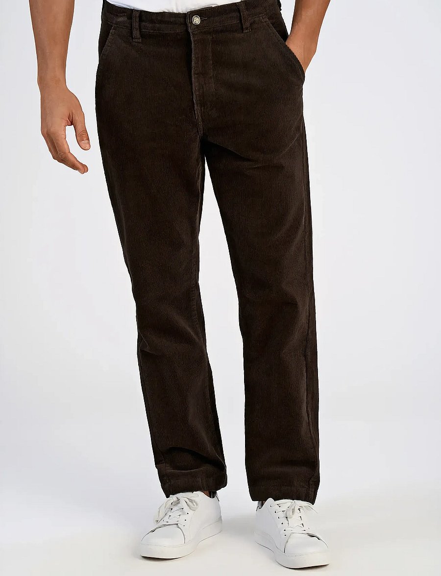 Lindbergh - Superflex corduroy chino pants - chinos - dk brown - 4