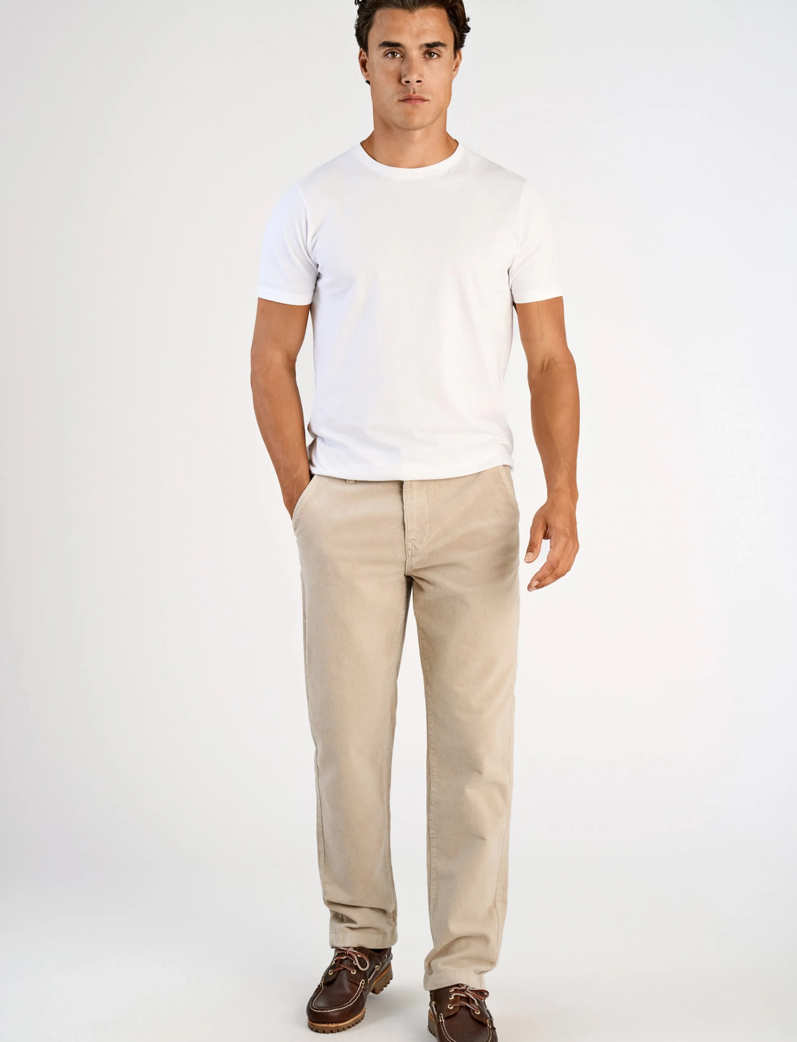 Lindbergh Superflex corduroy chino pants - Chinos - LT STONE / beige