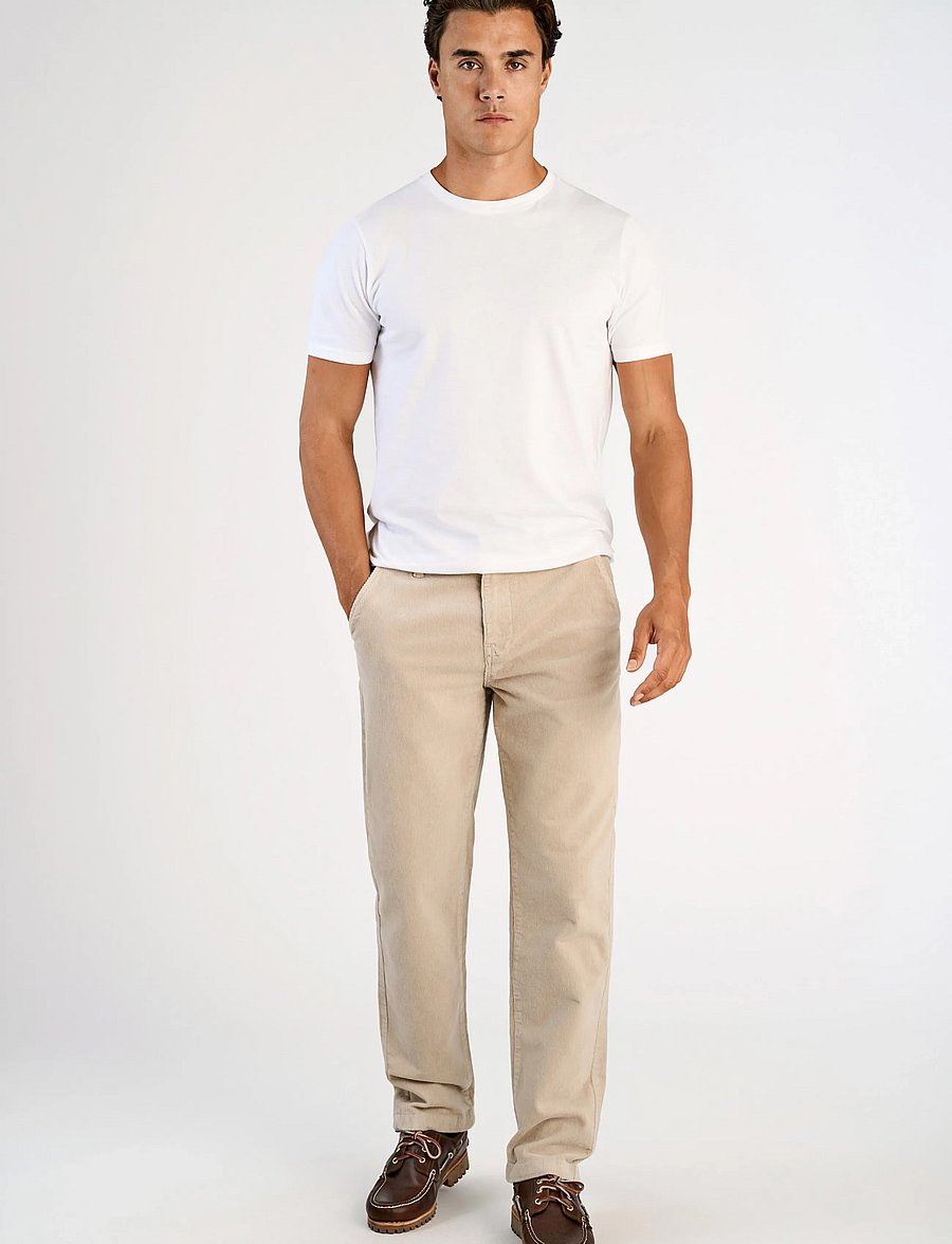 Lindbergh - Superflex corduroy chino pants - chino-püksid - lt stone - 0