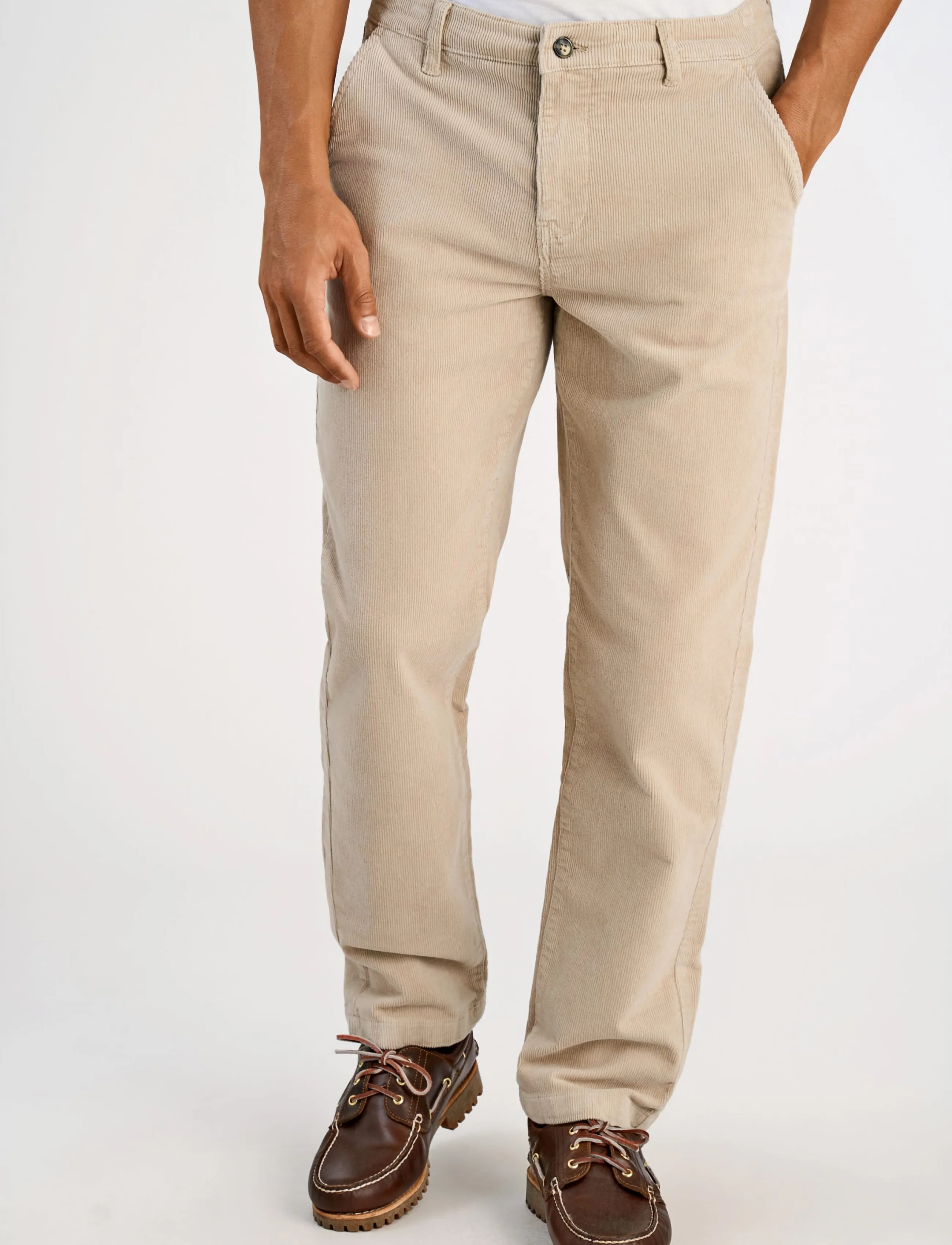 Lindbergh - Superflex corduroy chino pants - chinos - lt stone - 3