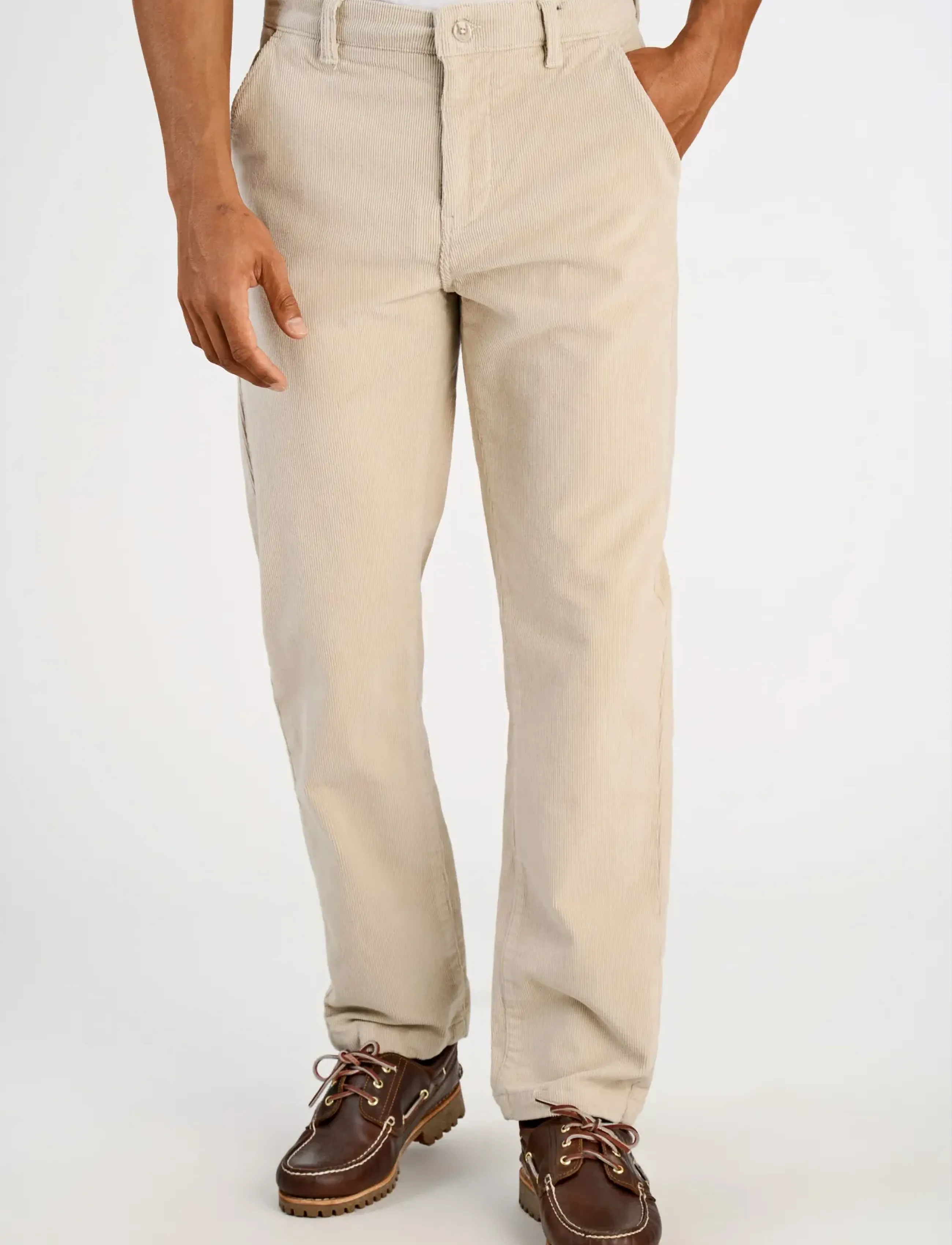 Lindbergh - Superflex corduroy chino pants - chinos - lt stone grey - 3