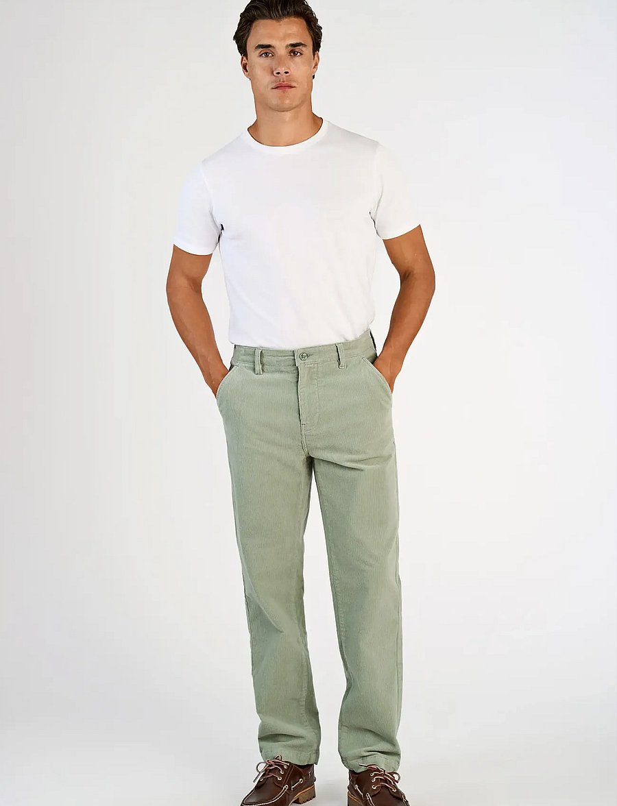 Lindbergh - Superflex corduroy chino pants - chino-püksid - sage green - 0