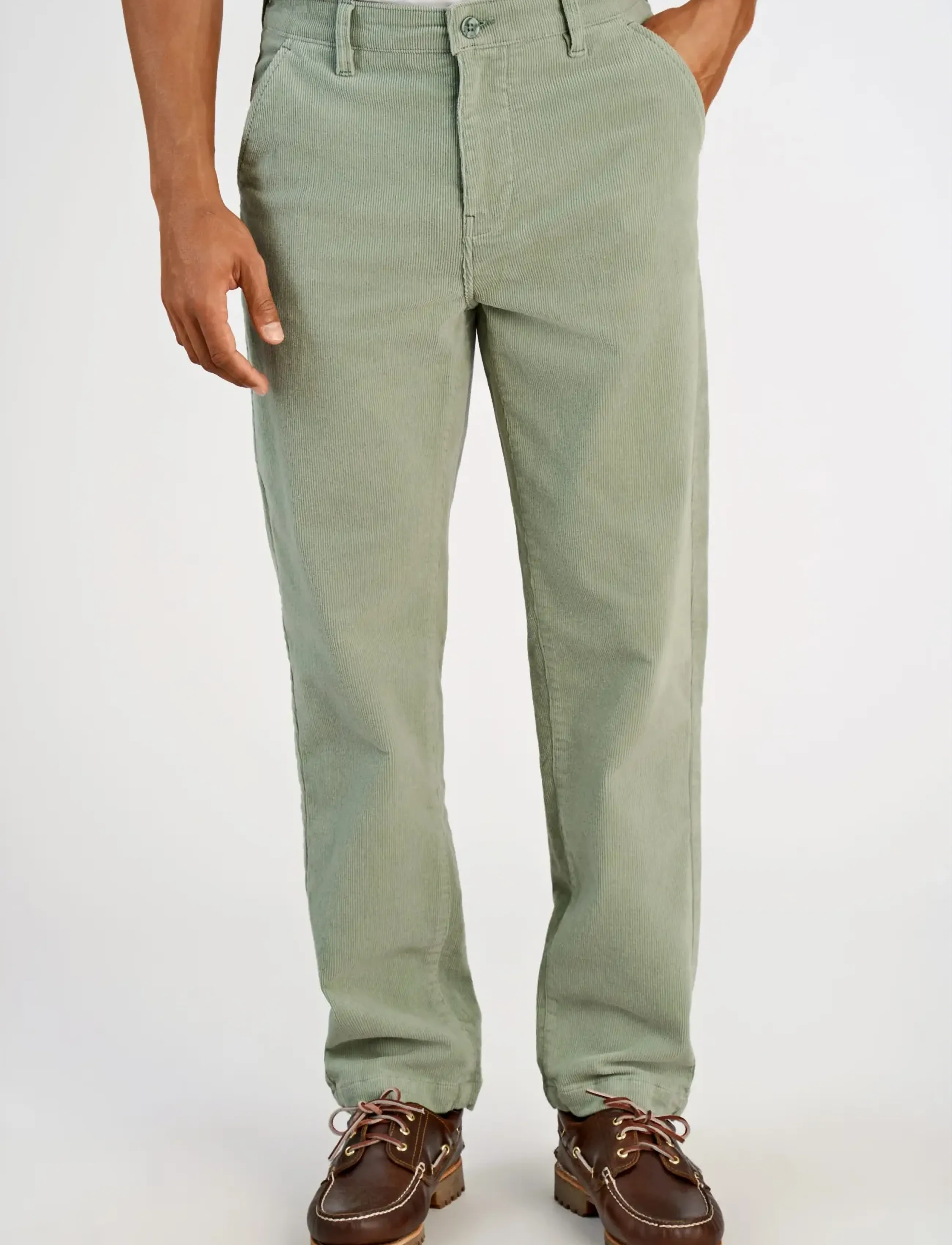 Lindbergh - Superflex corduroy chino pants - chinos - sage green - 3
