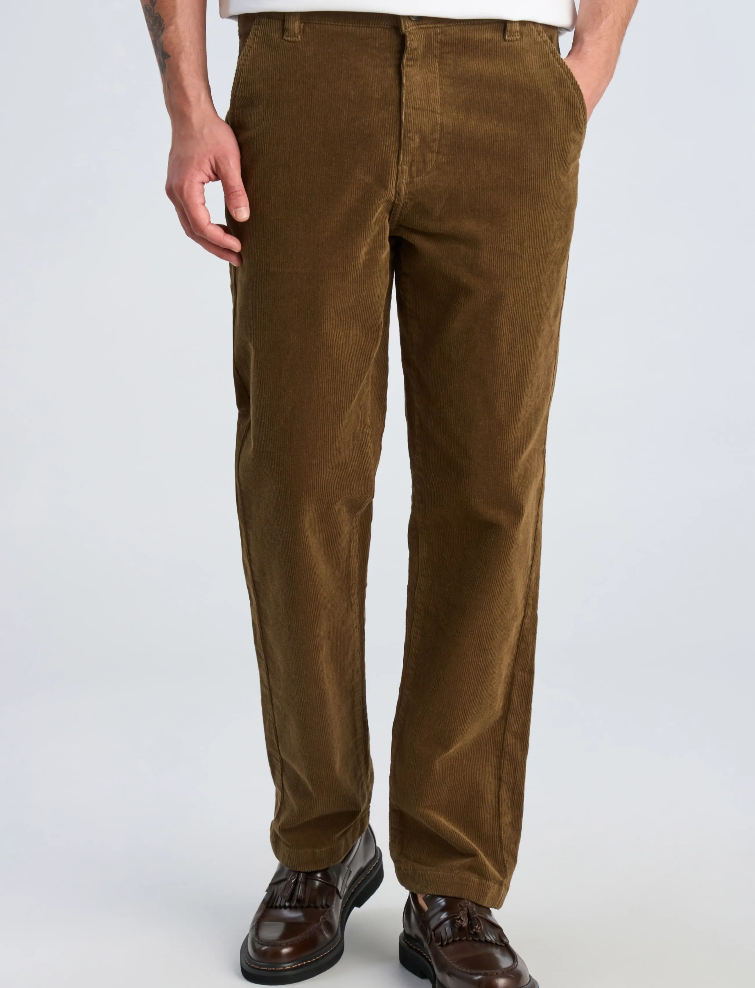 Lindbergh - Superflex corduroy chino pants - chinos - sand - 3