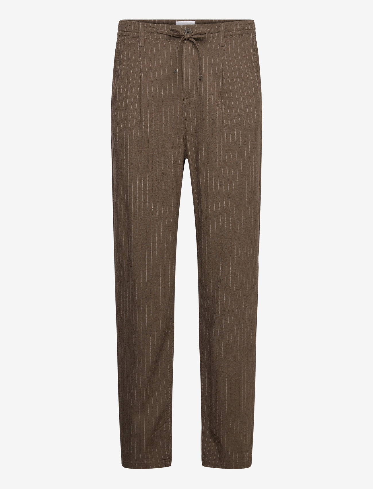 Lindbergh - Linen woven striped pants - linnebyxor - dk stone - 1