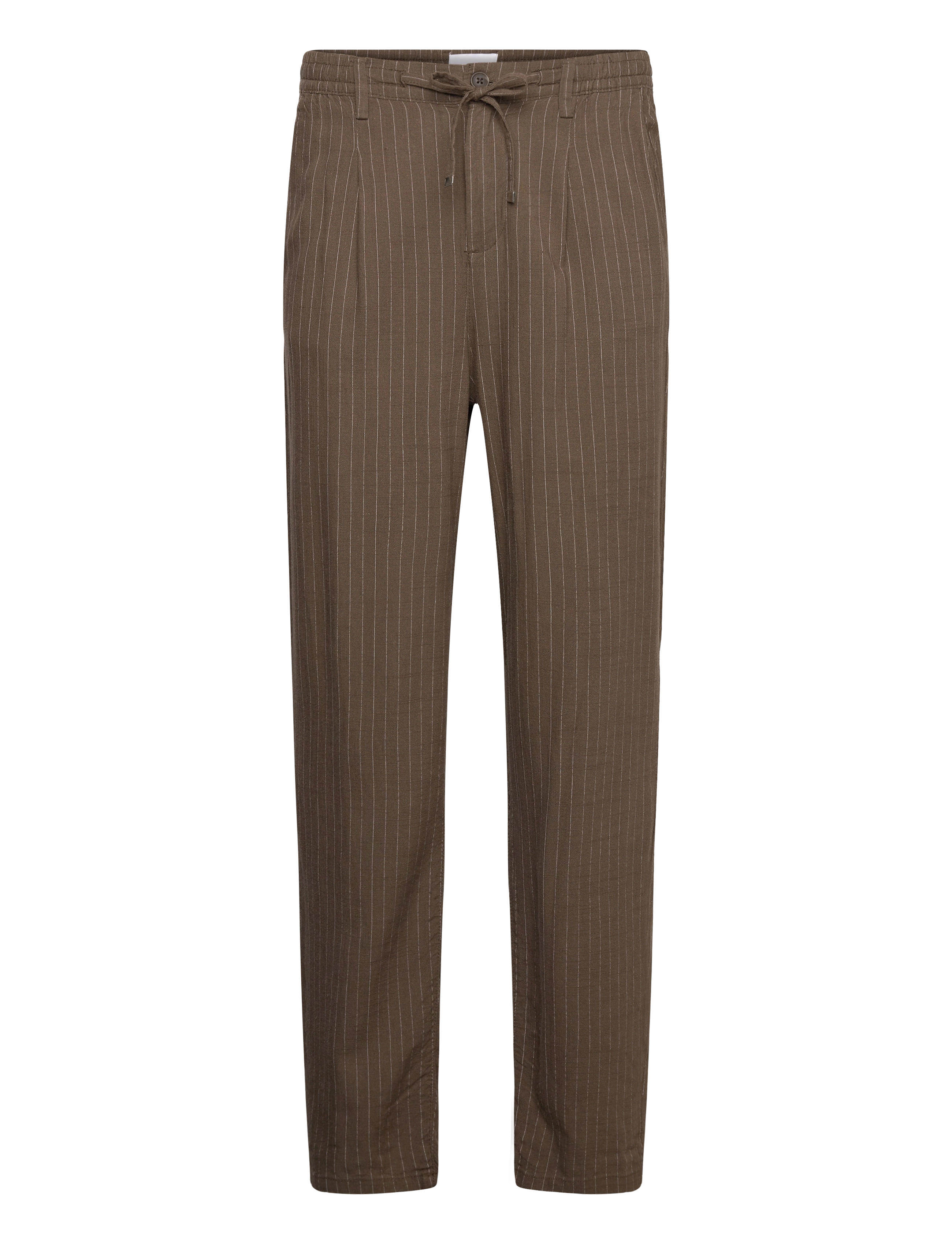 Lindbergh Linen woven striped pants - Kleidung - DK STONE / green