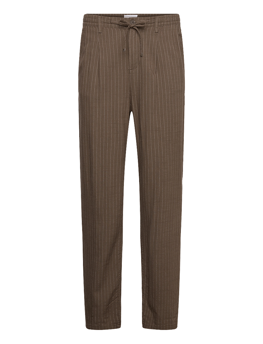 Lindbergh - Linen woven striped pants - linnebyxor - dk stone - 1