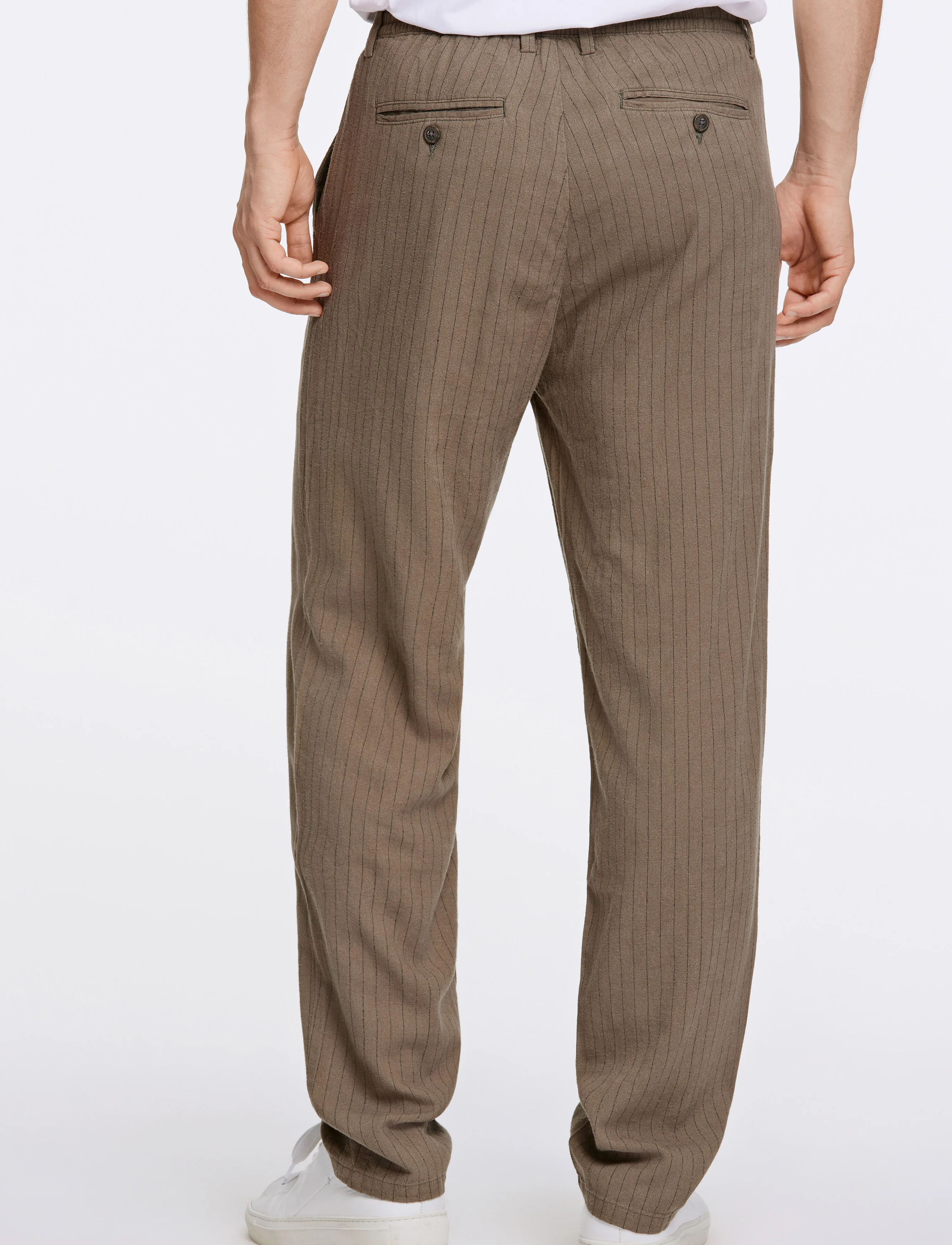 Lindbergh - Linen woven striped pants - linased püksid - dk stone - 4