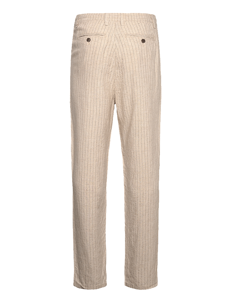 Lindbergh - Linen woven striped pants - leinenhosen - lt stone - 2